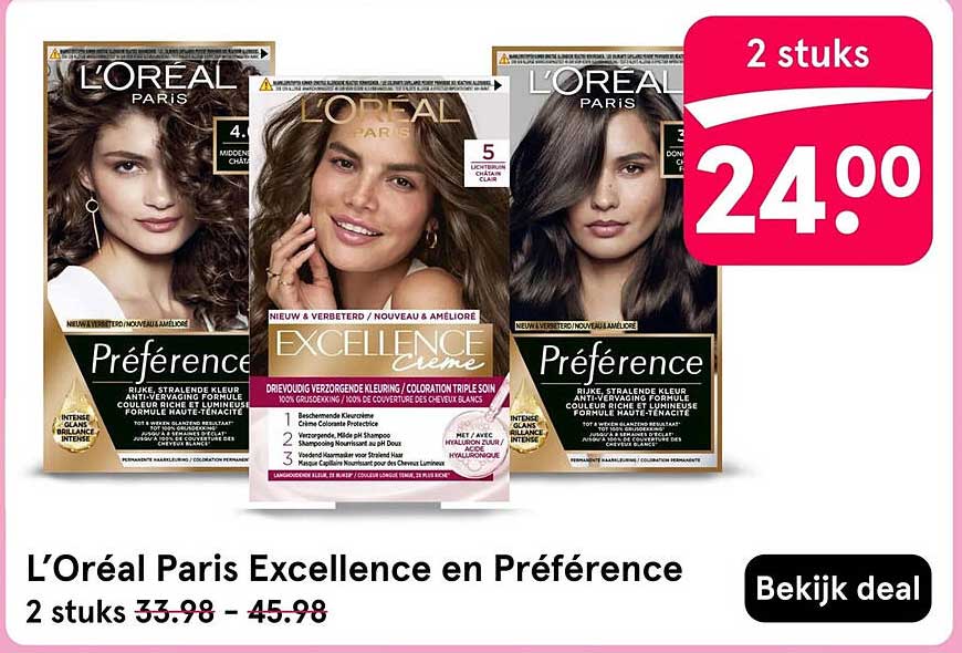 L’Oréal Paris Excellence en Préférence 2 stuks