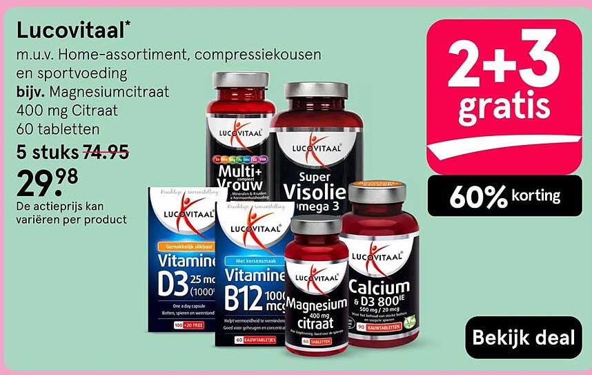 Lucovitaal* 2+3 gratis 60% korting
