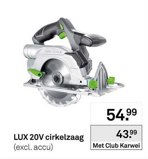 LUX 20V cirkelzaag (excl. accu)