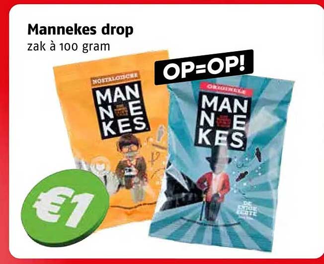 Mannekes drop zak à 100 gram OP=OP!