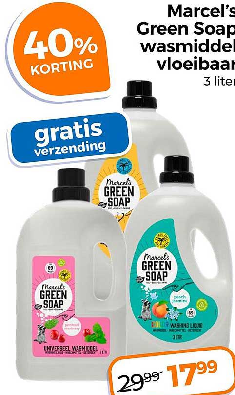 Marcel’s Green Soap wasmiddel vloeibaar 3 liter