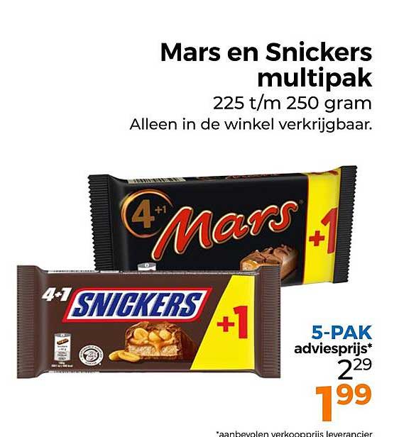 Mars en Snickers multipak 5-PAK adviesprijs*