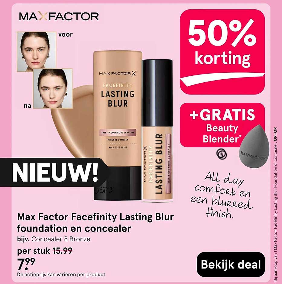 Max Factor Facefinity Lasting Blur foundation en concealer