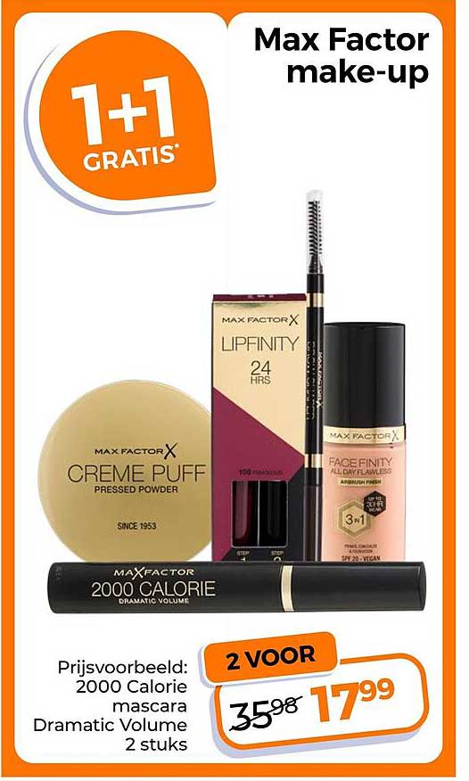 Max Factor make-up 1+1 GRATIS