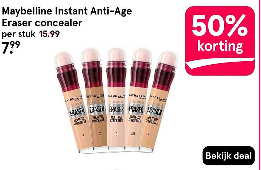 Maybelline Instant Anti-Age Eraser concealer 50% korting