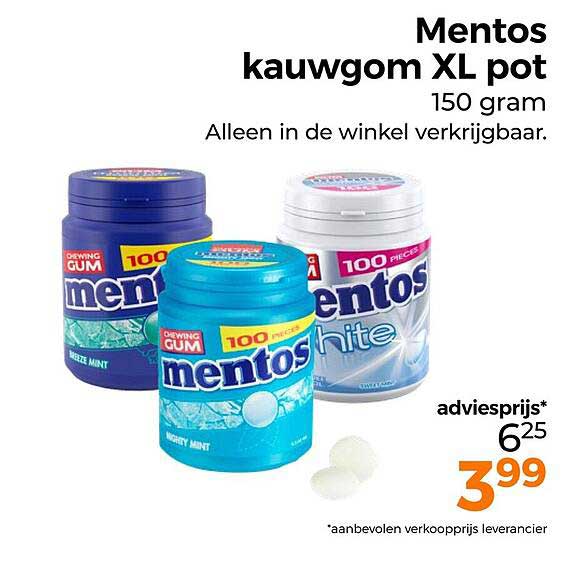 Mentos kauwgom XL pot 150 gram