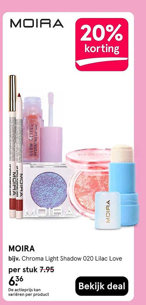 MOIRA bijv. Chroma Light Shadow 020 Lilac Love 20% korting