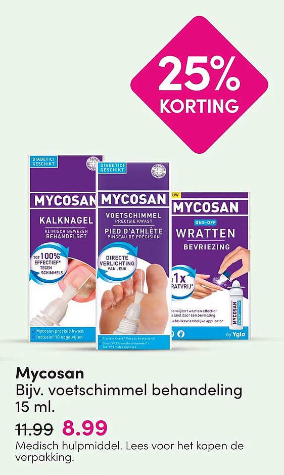 Mycosan Bijv. voetschimmel behandeling 15 ml. 25% KORTING