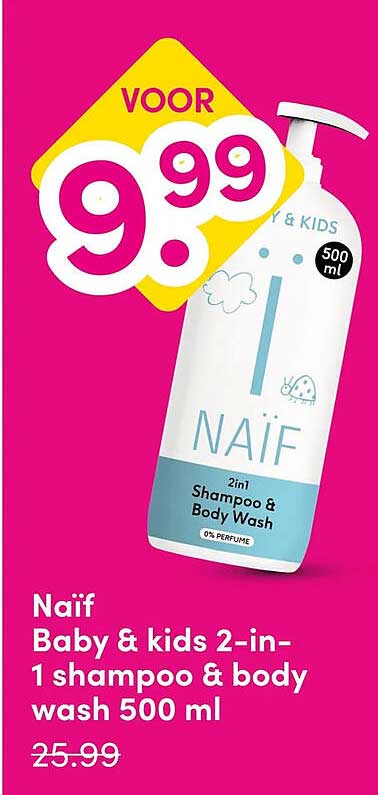 Naïf Baby & kids 2-in-1 shampoo & body wash 500 ml