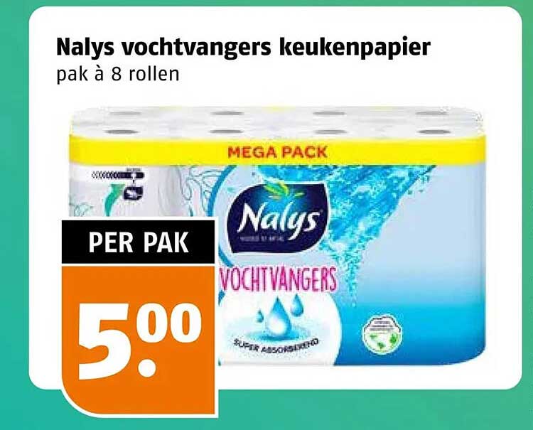 Nalys vochtvangers keukenpapier pak à 8 rollen