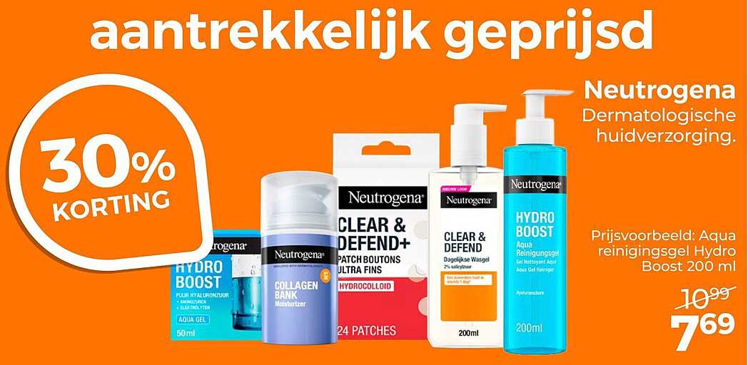 Neutrogena Dermatologische huidverzorging. 30% KORTING