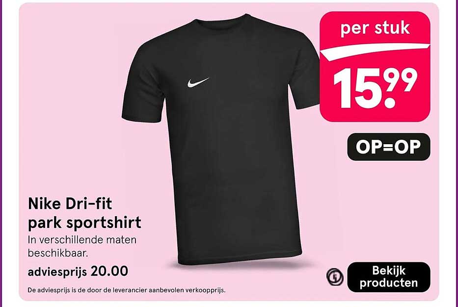 Nike Dri-fit park sportshirt OP=OP