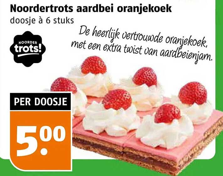 Noordertrots aardbei oranjekoek dooasje à 6 stuks