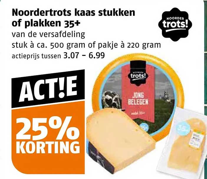 Noordertrots kaas stukken of plakken 35+ 25% KORTING