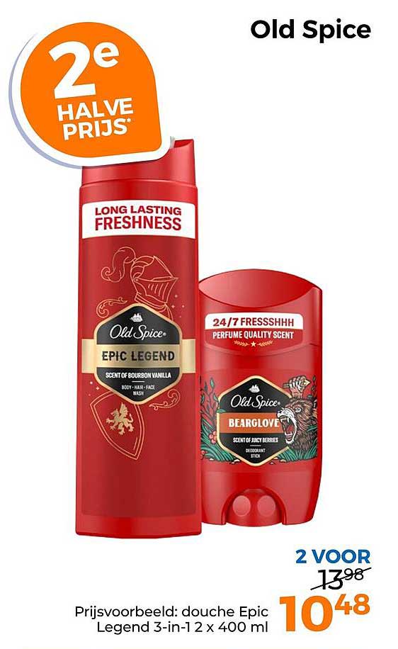 Old Spice 2e halve prijs