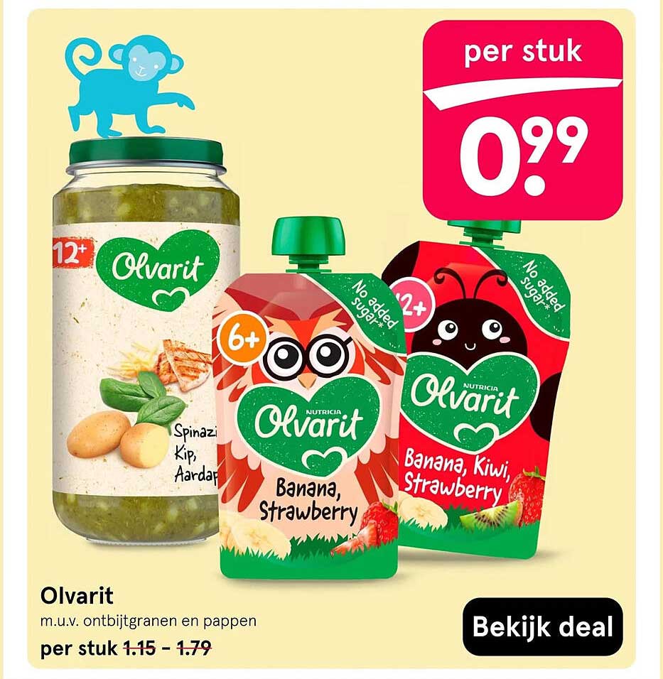 Olvarit m.u.v. ontbijtgranen en pappen