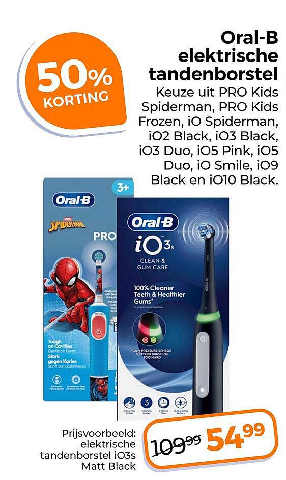 Oral-B elektrische tandenborstel 50% korting