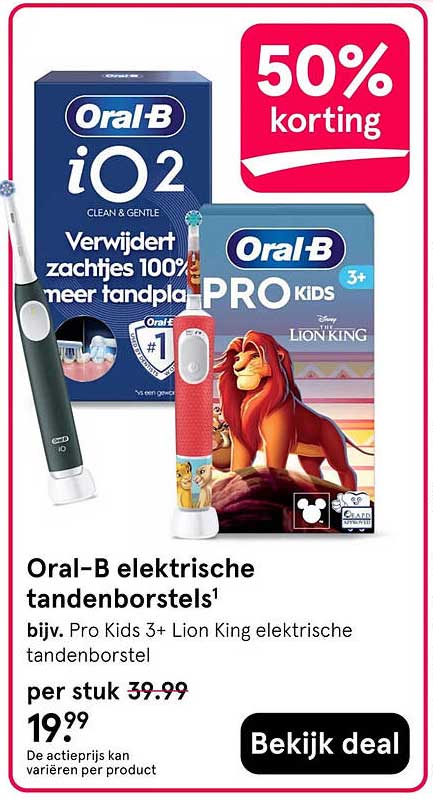 Oral-B elektrische tandenborstels 50% korting
