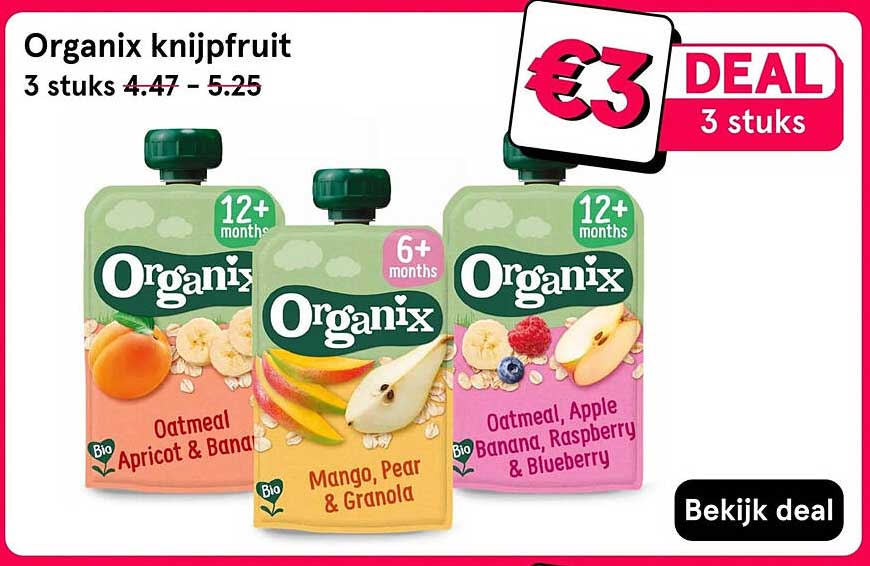 Organix knijpfuit 3 stuks DEAL