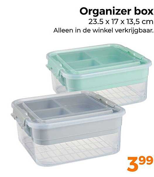 Organizer box 23,5 x 17 x 13,5 cm Alleen in de winkel verkrijgbaar.