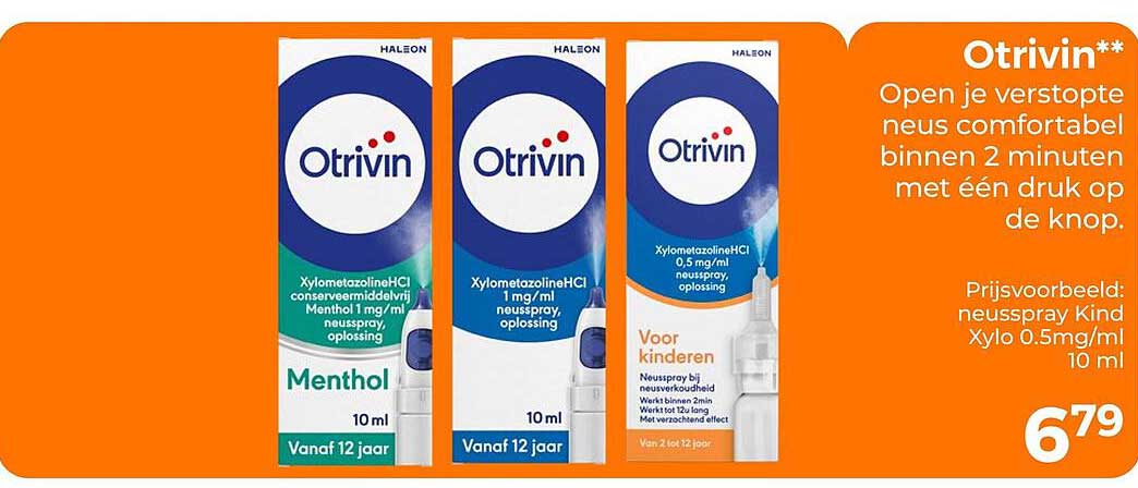 Otrivin** Open je verstopte neus comfortabel binnen 2 minuten met één druk op de knop.