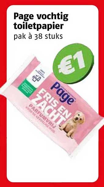 Page vochtig toiletpapier pak à 38 stuks