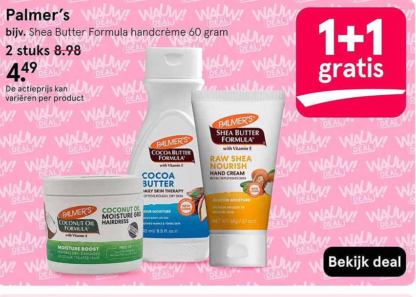Palmer’s bijv. Shea Butter Formula handcrème 60 gram 1+1 gratis