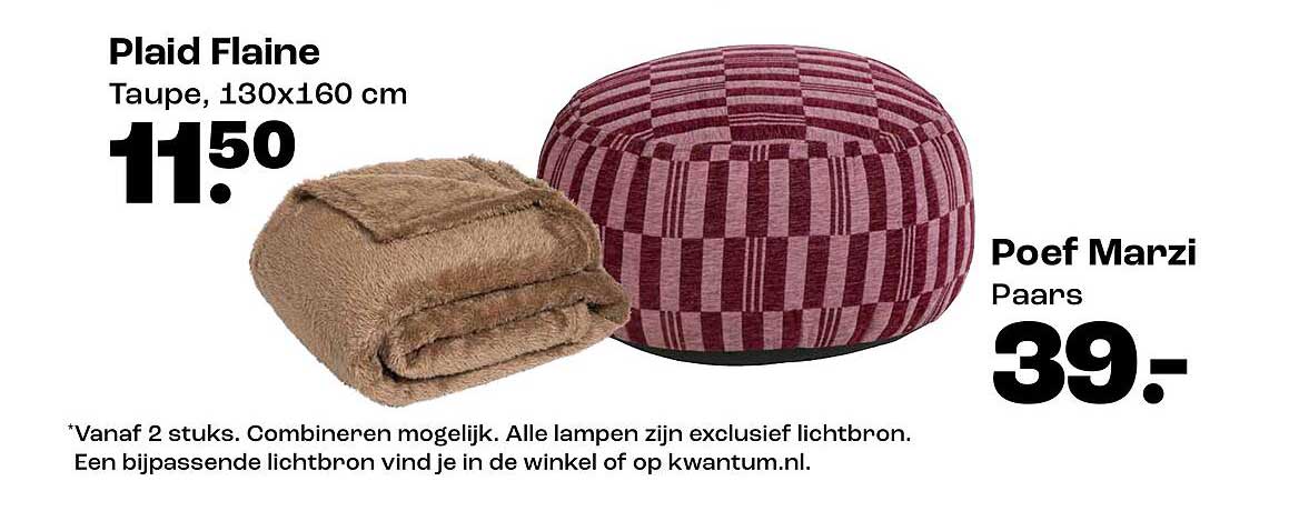 Plaid Flaine Taupe, 130x160 cm