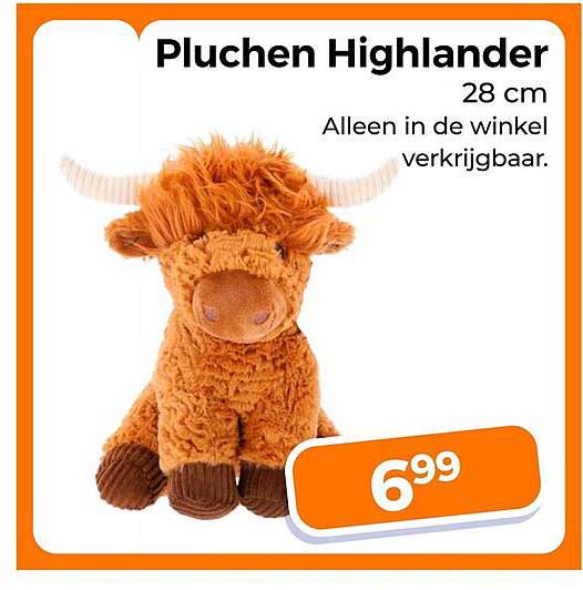 Pluchen Highlander 28 cm Alleen in de winkel verkrijgbaar.