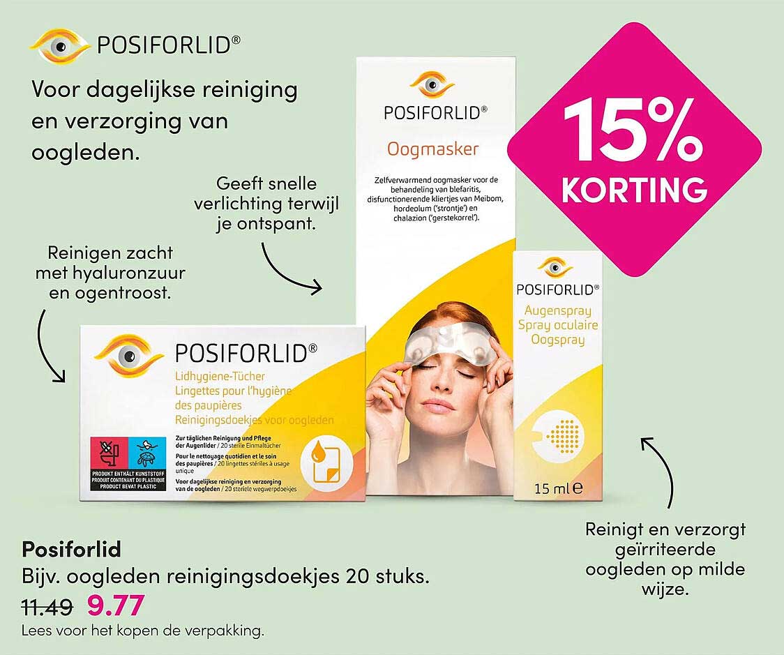 Posiforlid Bijv. oogleden reinigingsdoekjes 20 stuks 15% KORTING