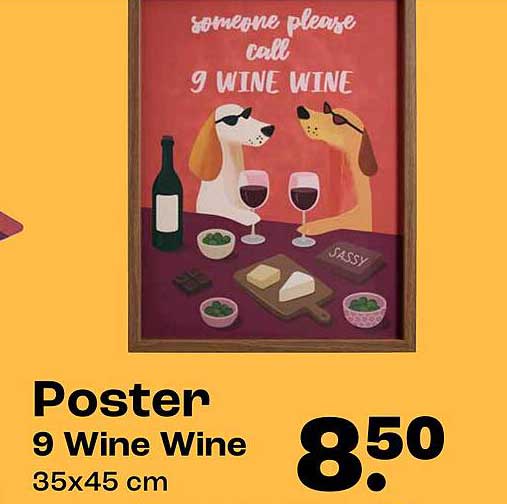 Poster 9 Wine Wine 35x45 cm