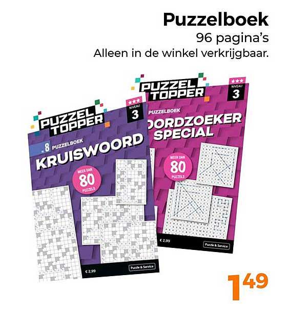 Puzzelboek 96 pagina's