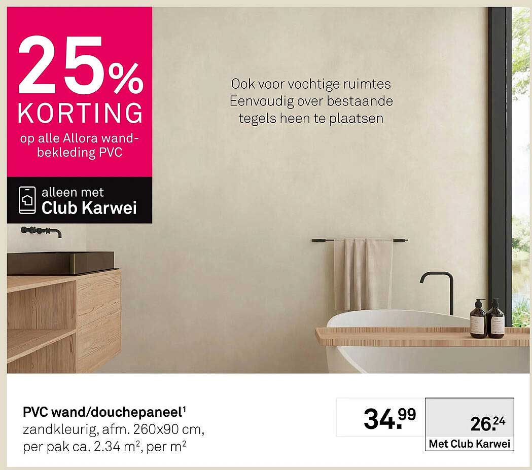 PVC wand/douchepaneel¹ 25% KORTING