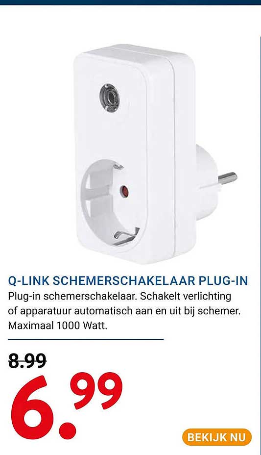 Q-LINK SCHEMERSCHAKELAAR PLUG-IN