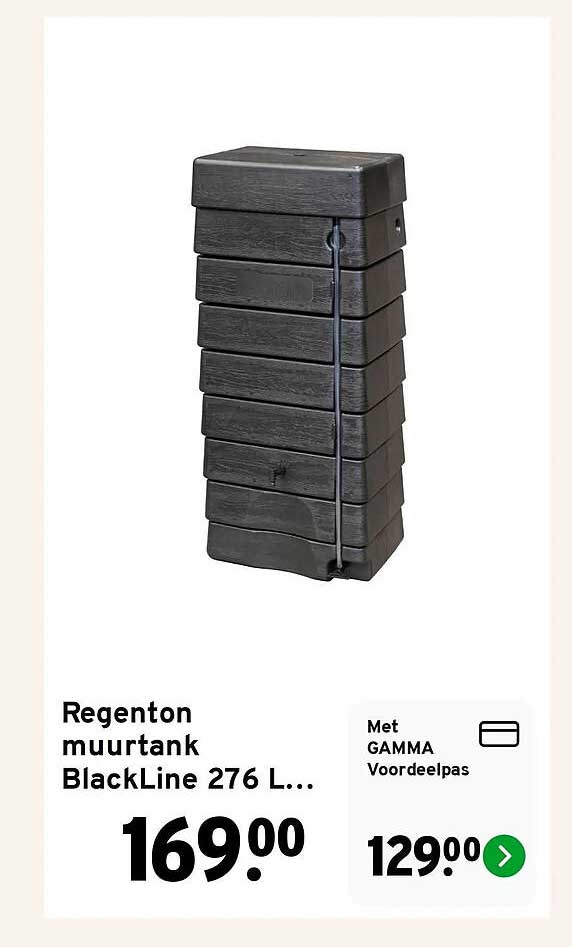 Regenton muurtank BlackLine 276 L...