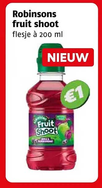 Robinsons fruit shoot flesje à 200 ml NIEUW
