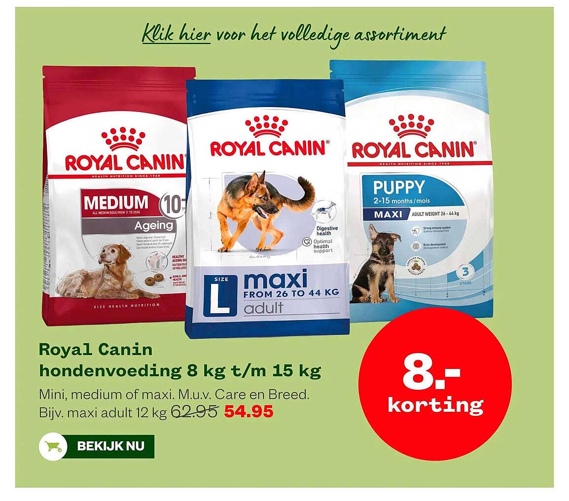 Royal Canin hondenvoeding 8 kg t/m 15 kg