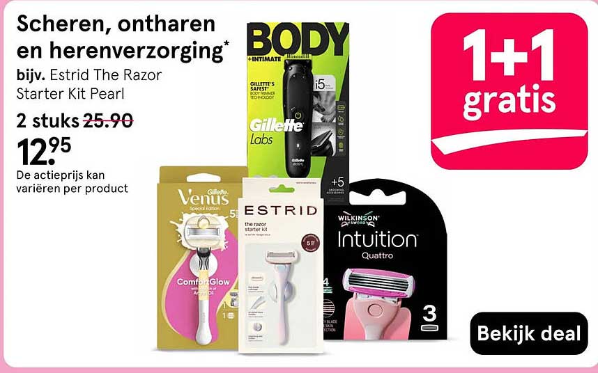 Scheren, ontharen en herenverzorging* 1+1 gratis