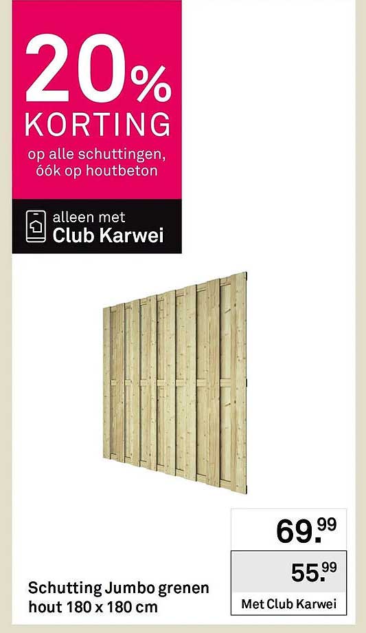 Schutting Jumbo grenen hout 180 x 180 cm
