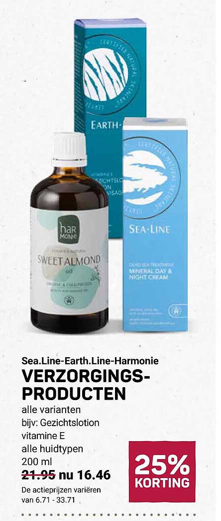 Sea.Line-Earth.Line-Harmonie VERZORGINGSPRODUCTEN 25% KORTING