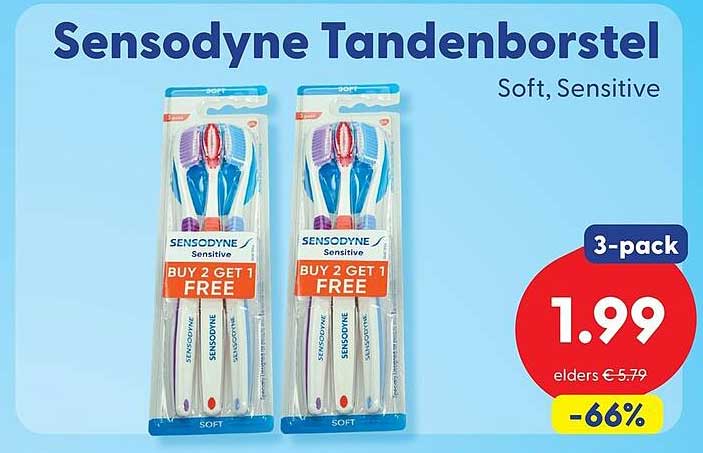 Sensodyne Tandenborstel Soft, Sensitive 3-pack Buy 2 Get 1 Free