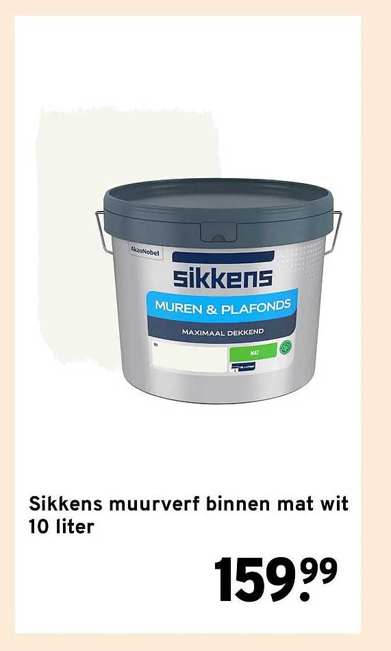 Sikkens muurverf binnen mat wit 10 liter