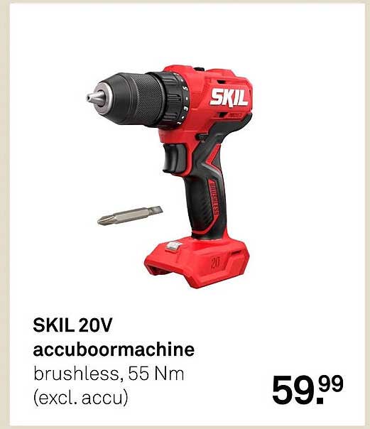 SKIL 20V accuboormachine brushless, 55 Nm (excl. accu)