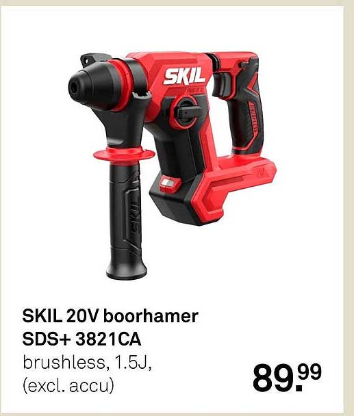 SKIL 20V boorhamer SDS+ 3821CA brushless, 1.5J, (excl. accu)
