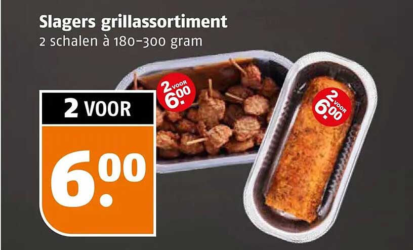 Slagers grillassortiment 2 schalen à 180-300 gram