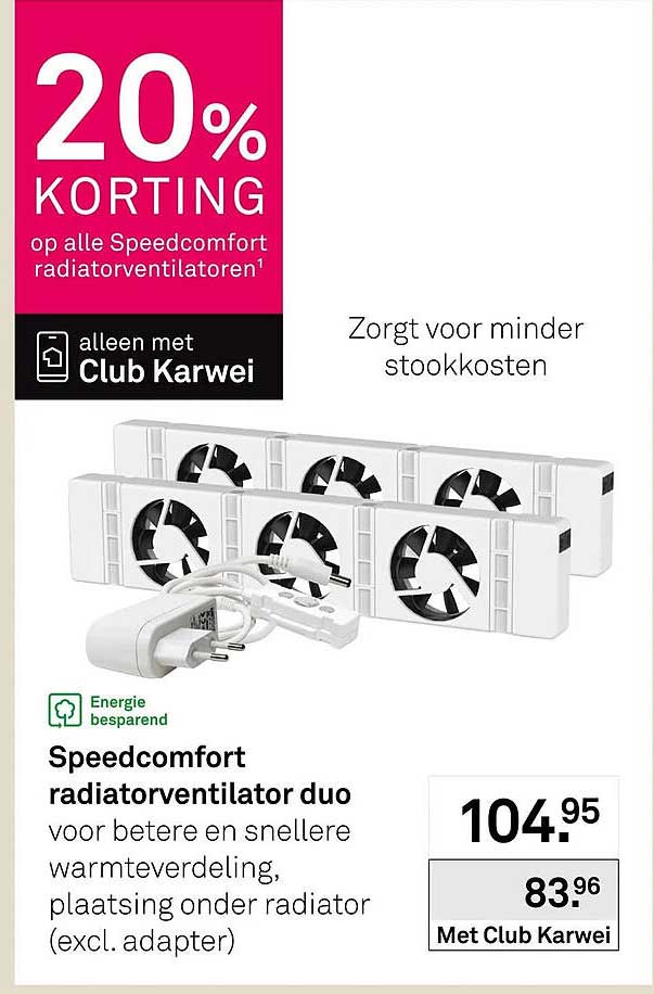 Speedcomfort radiatorventilator duo
