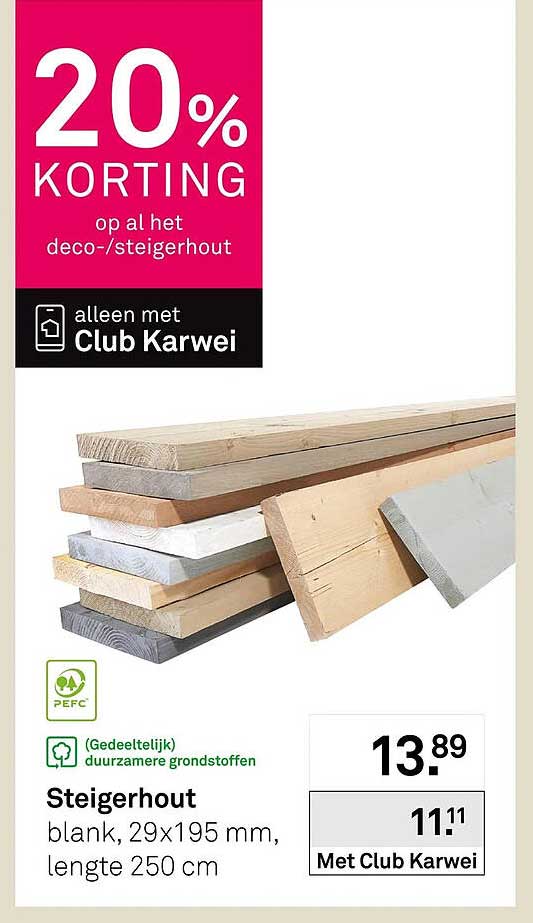 Steigerhout blank, 29x195 mm, lengte 250 cm