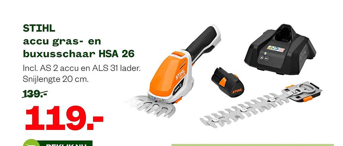 STIHL accu gras- en buxusschaar HSA 26