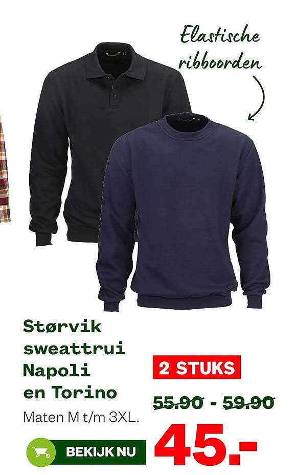 Størvik sweatshirt Napoli en Torino 2 STUKS