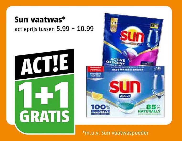 Sun vaatwas* 1+1 GRATIS